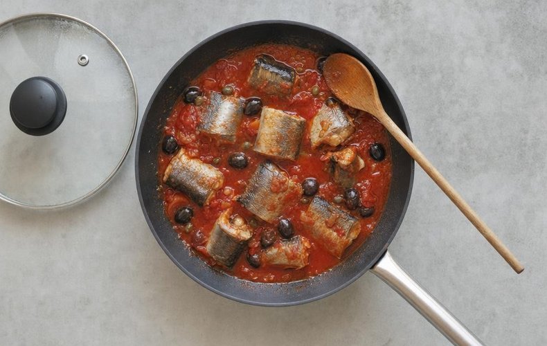 Anguila en salsa a la calabresa: paso 3