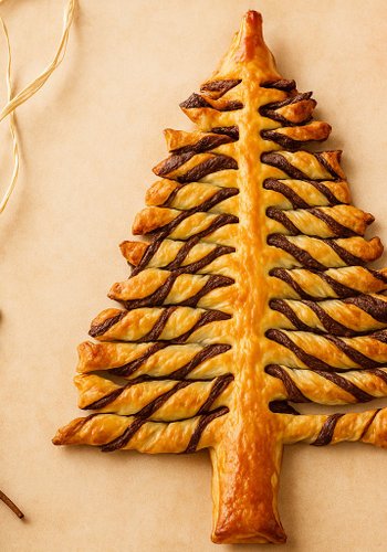 Receta Árbol de Navidad de hojaldre con Nutella