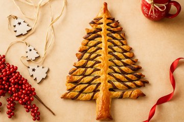 Receta Árbol de Navidad de hojaldre con Nutella