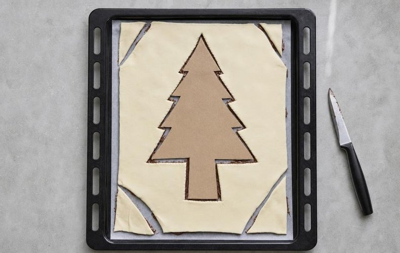 Árbol de Navidad de hojaldre con Nutella: paso 2