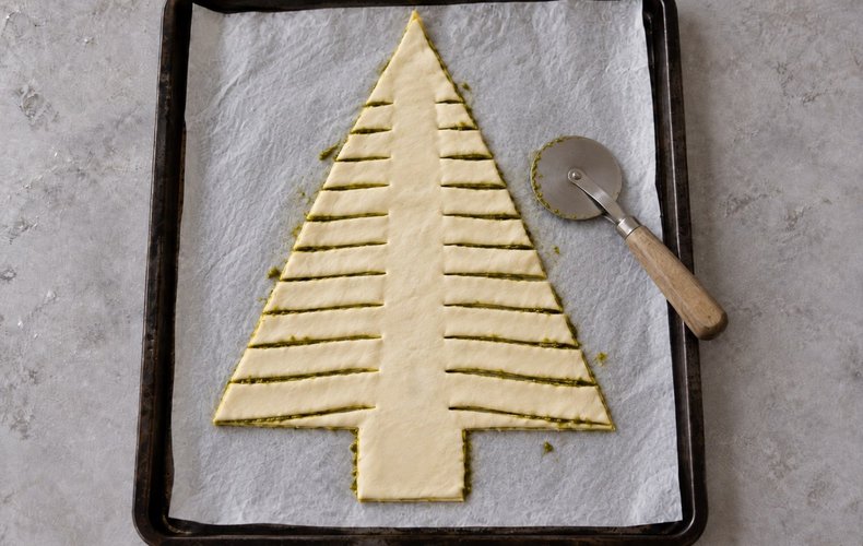 Árbol de Navidad de hojaldre: paso 4