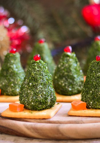 Receta Arbolitos de Navidad de queso y hierbas