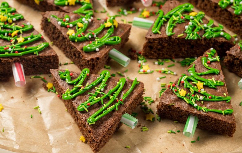 Arbolitos de Navidad individuales de brownie