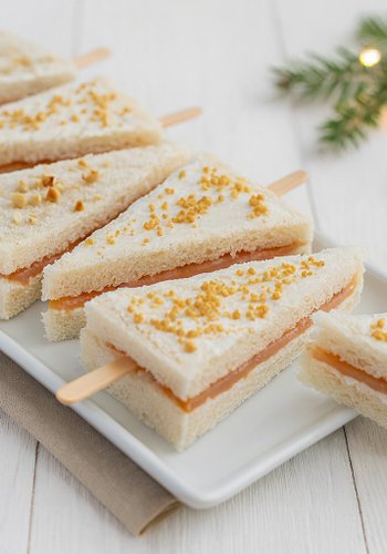 Receta Arbolitos de sándwich de salmón
