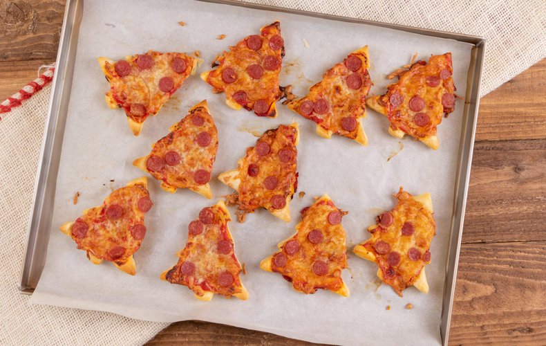 Receta de arbolitos pizza de hojaldre