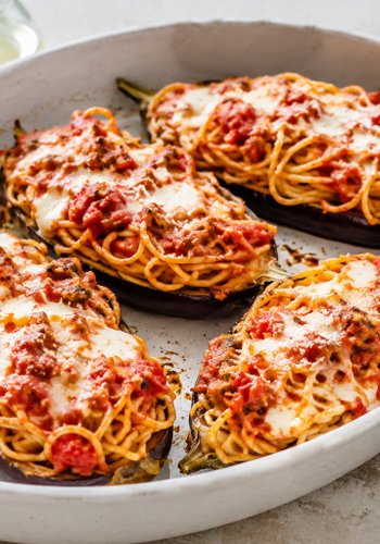 Receta Berenjenas rellenas de pasta