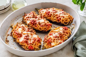 Receta Berenjenas rellenas de pasta