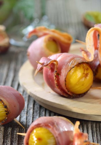 Receta Bocaditos de castañas y bacon