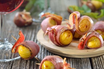 Receta Bocaditos de castañas y bacon