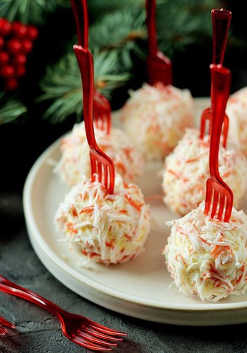 Receta Bolitas de queso y palitos de cangrejo