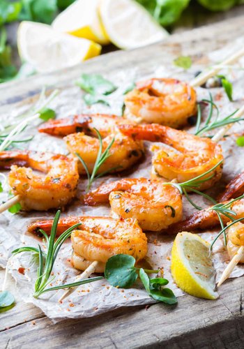 Receta Brochetas de langostinos