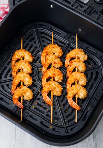 Receta Brochetas de gambas en freidora de aire