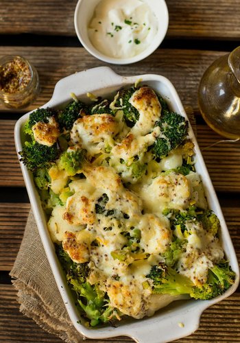 Receta Brócoli y coliflor gratinados