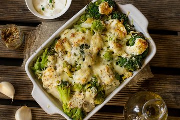 Receta Brócoli y coliflor gratinados