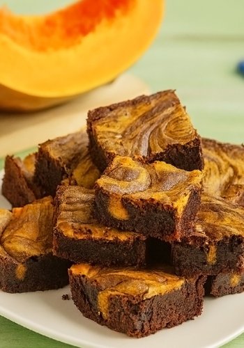 Receta Brownies cheesecake con calabaza y amaretti