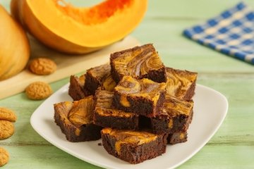 Receta Brownies cheesecake con calabaza y amaretti