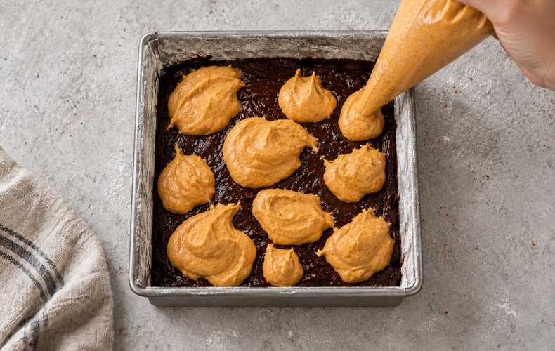 Brownies cheesecake con calabaza y amaretti: paso 8
