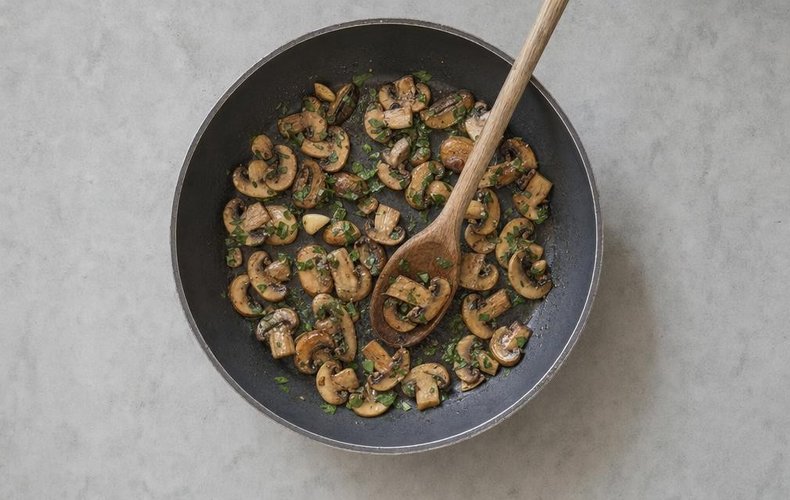 Bruschettas de queso y champiñones: paso 3