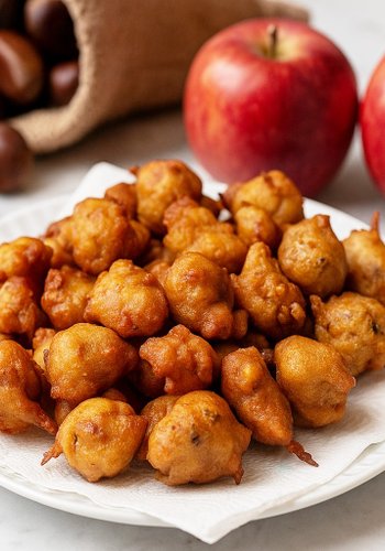 Receta Buñuelos de harina de castañas con manzana