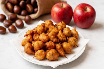 Receta Buñuelos de harina de castañas con manzana