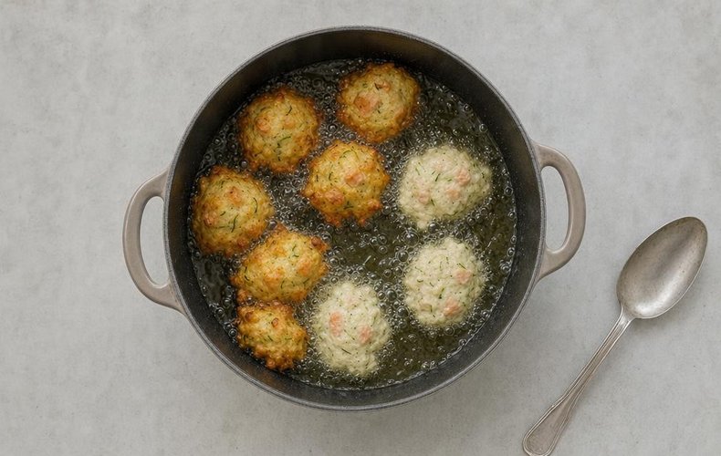 Buñuelos de salmón y calabacín: paso 7