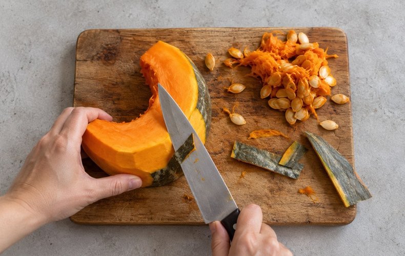 Calabaza frita rápida y crujiente: paso 1