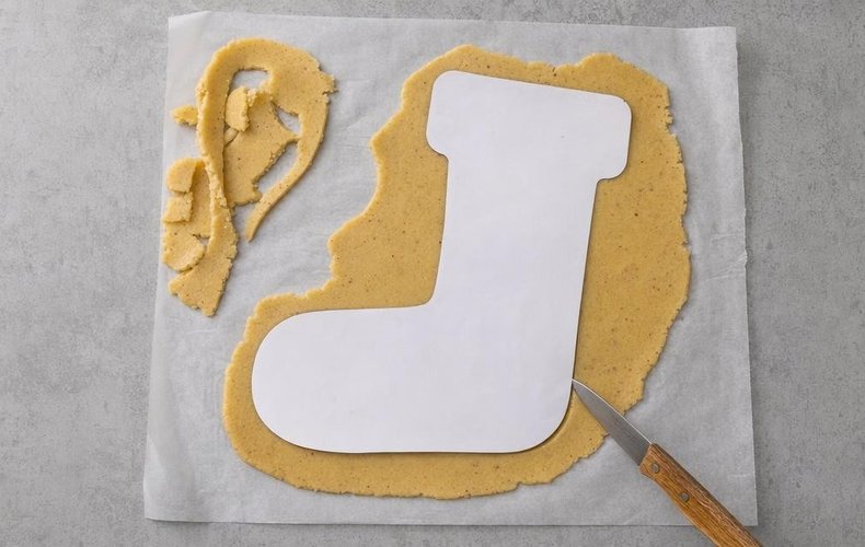 Calcetín de la Befana de masa quebrada: paso 3