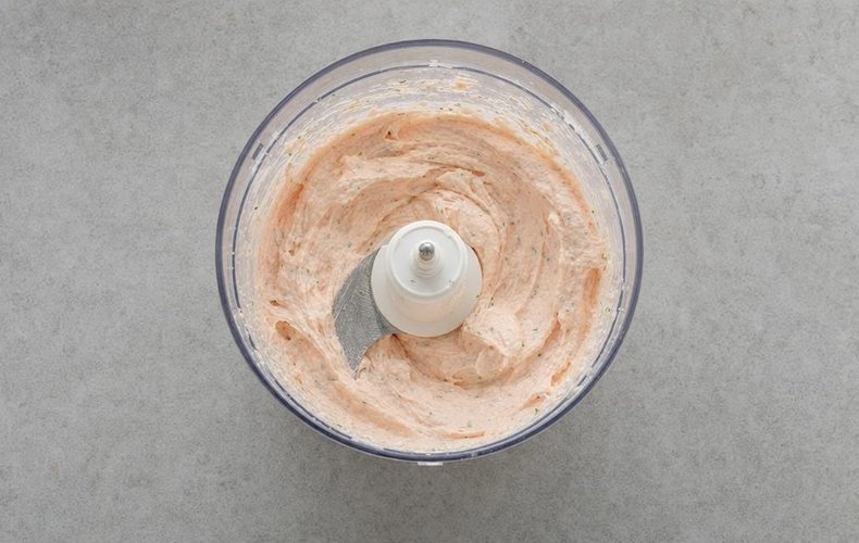 Canapés de gambas y crema de salmón: paso 4