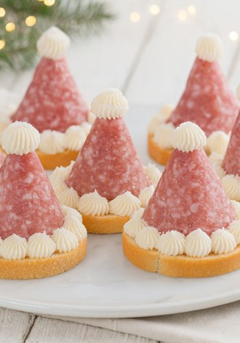 Receta Canapés gorritos de Papá Noel