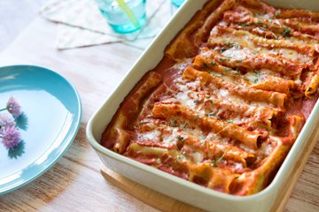 Receta Canelones de carne y champiñones