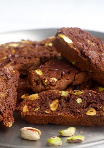 Receta Cantucci de cacao y pistachos