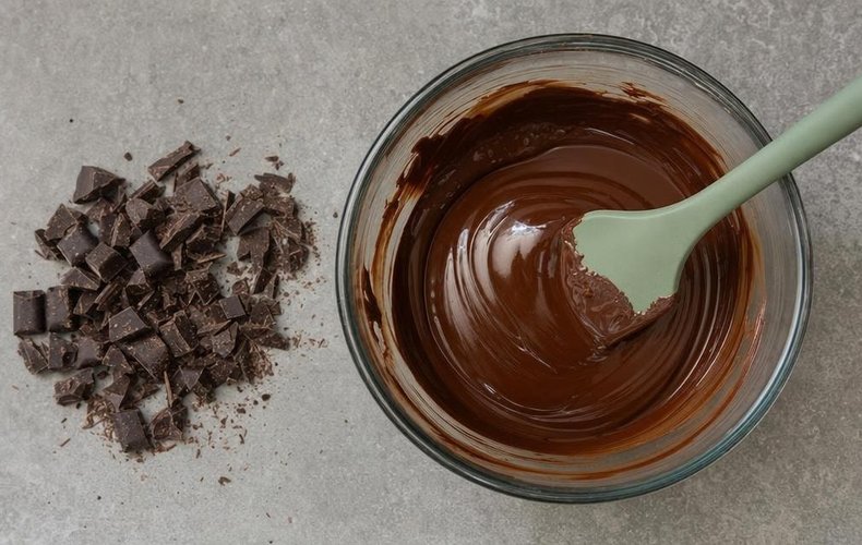Chocolate bark con frutos secos y frutos rojos: paso 1