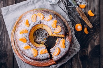 Receta Ciambellone esponjoso de mandarinas (bizcocho de rosca)