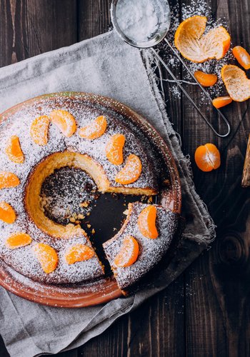 Receta Ciambellone esponjoso de mandarinas (bizcocho de rosca)