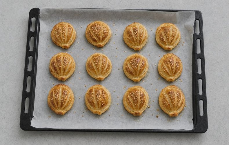 Conchas de hojaldre con salmón: paso 5