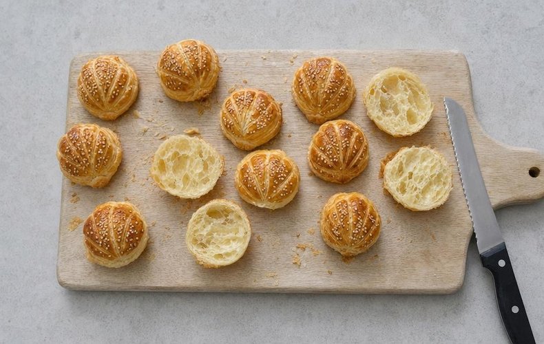 Conchas de hojaldre con salmón: paso 7