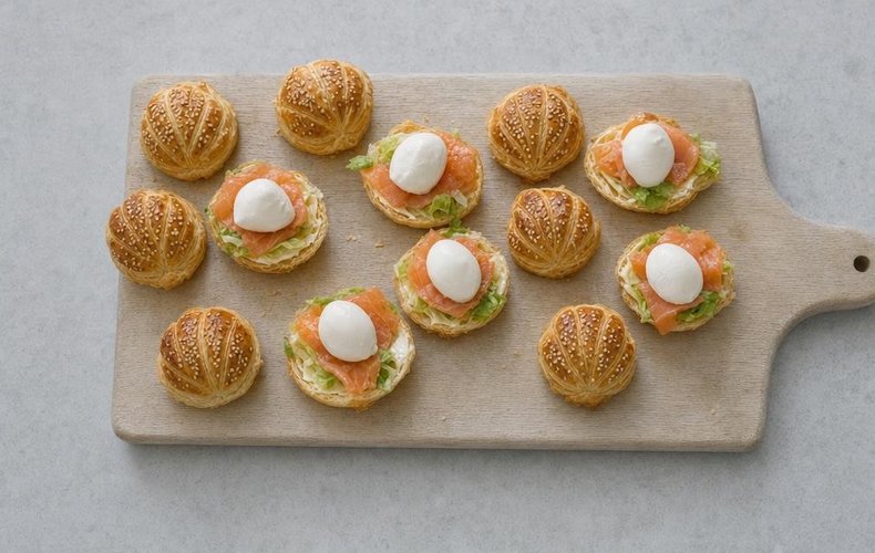 Conchas de hojaldre con salmón: paso 8