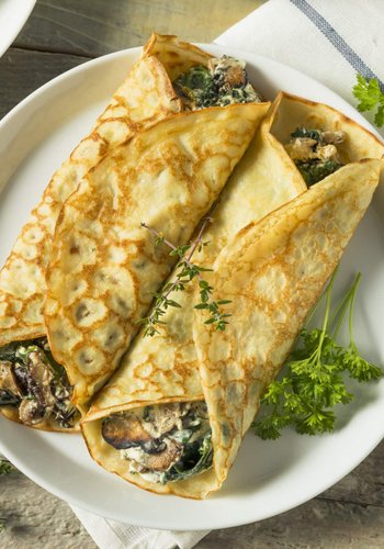 Receta Crepes de ricotta y setas
