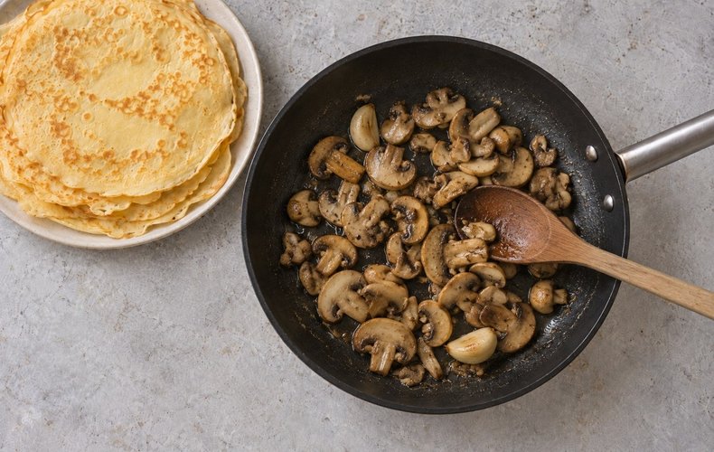 Crepes de ricotta y setas: paso 4