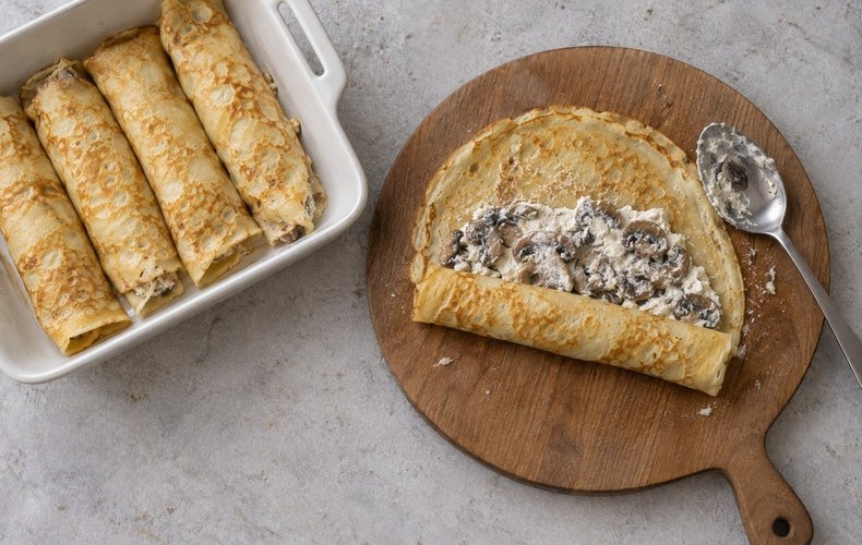 Crepes de ricotta y setas: paso 5