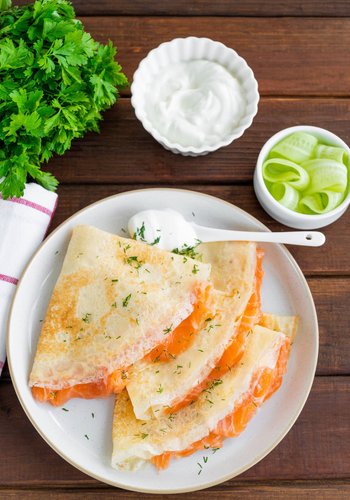 Receta Crepes de salmón