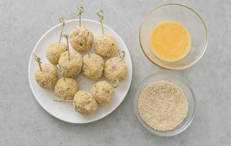 Croquetas de patata y jamón en palito: paso 2