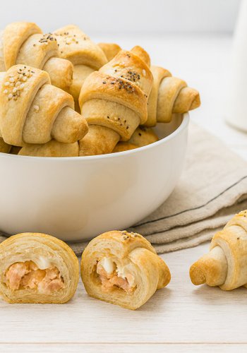 Receta Cruasanes de hojaldre con salmón