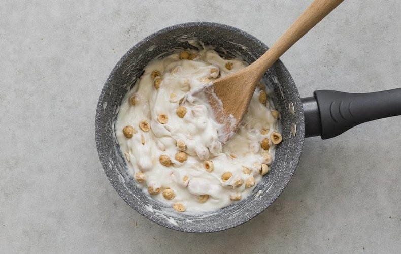 Crujientes de wafer con turrón: paso 4