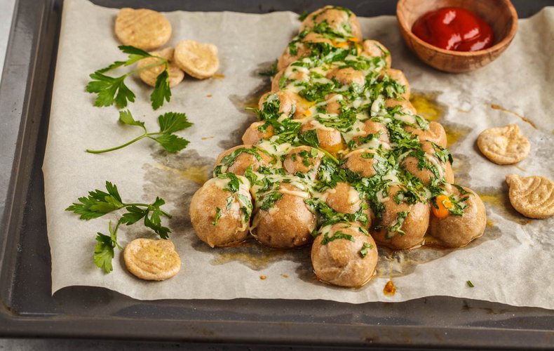 Receta de danubio salado árbol de Navidad