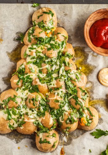 Receta Danubio salado en forma de árbol de Navidad