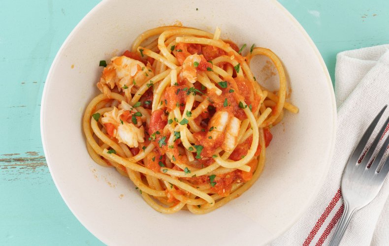 Receta de espaguetis con langostinos