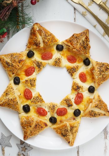 Receta Estrella de Navidad de hojaldre