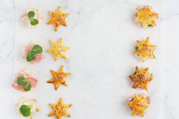 Preparación de las estrellas de hojaldre rellenas