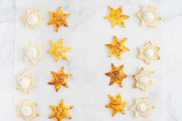 Preparación de las estrellas de hojaldre rellenas